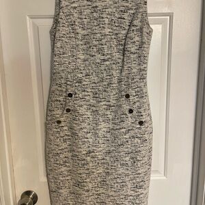 Calvin Klein Textured Gray Midi Dress